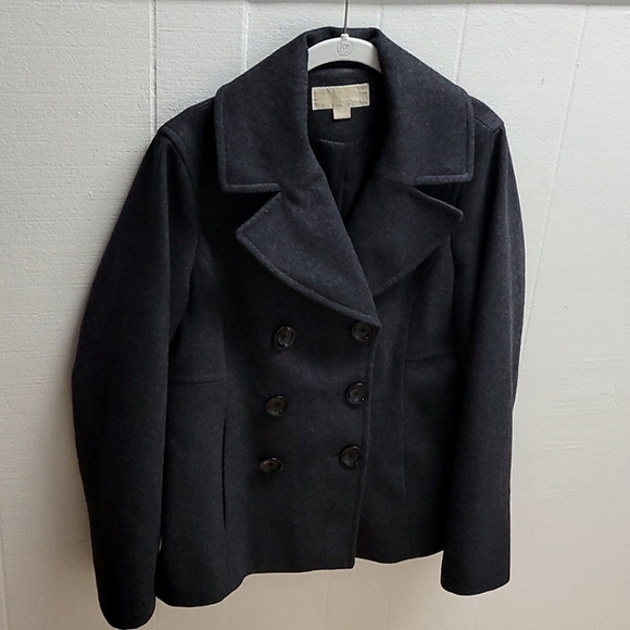 MICHAEL Michael Kors Double Breasted Wool Blend Pea Coat - Picture 1 of 9